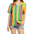 thumbnail image 1 of BP Women's Be Proud Camp Stripe Short Sleeve Button-Down Shirts Multi S, $49 NWT, 1 of 3