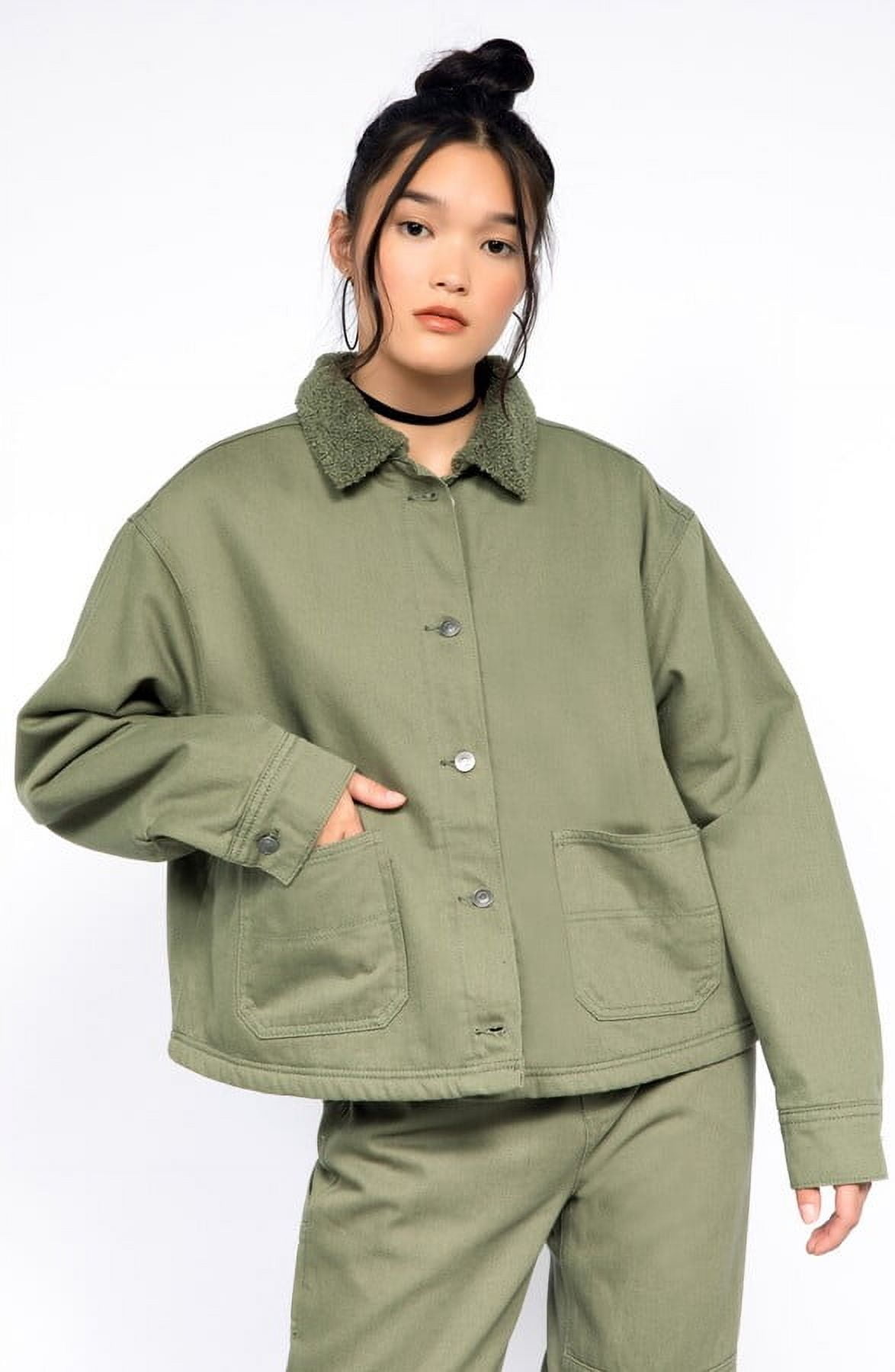 Olive Shirt Jacket Womens
