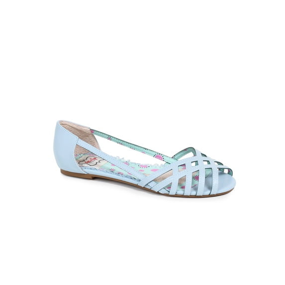BP100-CARREN ,Criss Cross Peep Toe Flat Shoes