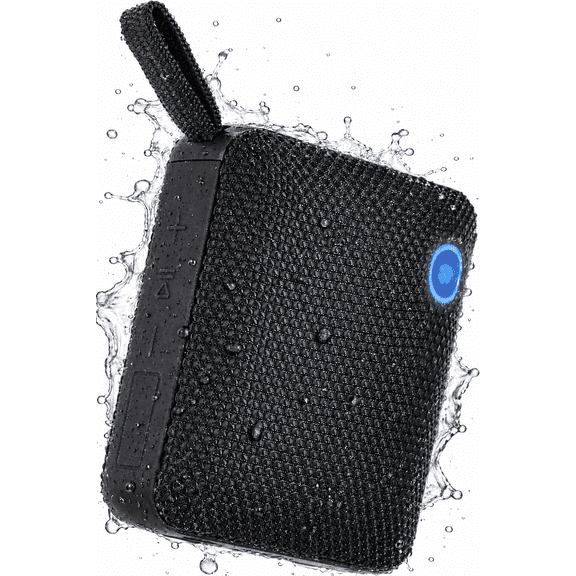 BP26 Portable Mini Bluetooth Speaker with FM Radio, IP68 waterproof and dustproof, 5 hours of playtime, TWS Pairing, Bluetooth 5.3, Ultra-Portable speaker for home, outdoor and travel (Black)