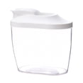 thumbnail image 1 of BPA-Free Airtight Food Storage Container with Pour Spout, Clear Plastic Kitchen Pantry Organizer, Portable Dry Goods Holder for Rice Sugar Cereal Spaghetti Dry Food (White,1000ML), 1 of 7