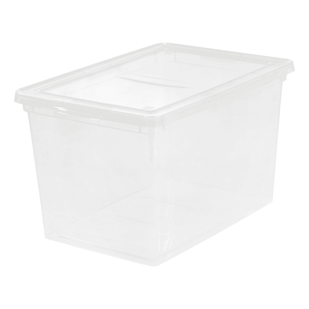 BPA-Free Clear Plastic Storage Bin With Secure Lid, Stackable Heavy ...