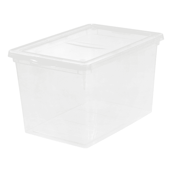 BPA-Free Clear Plastic Storage Bin With Secure Lid, Stackable Heavy ...
