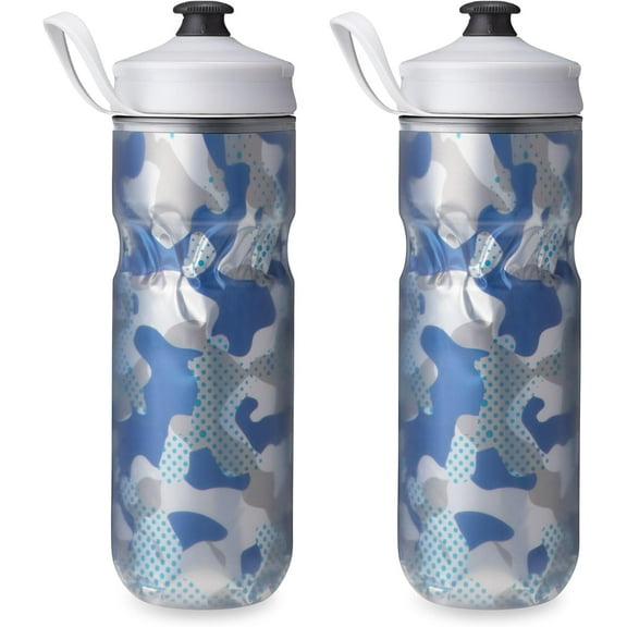 BPA-Free Insulated Water Bottle 2-Pack - Sport & Bike Squeeze with Handle