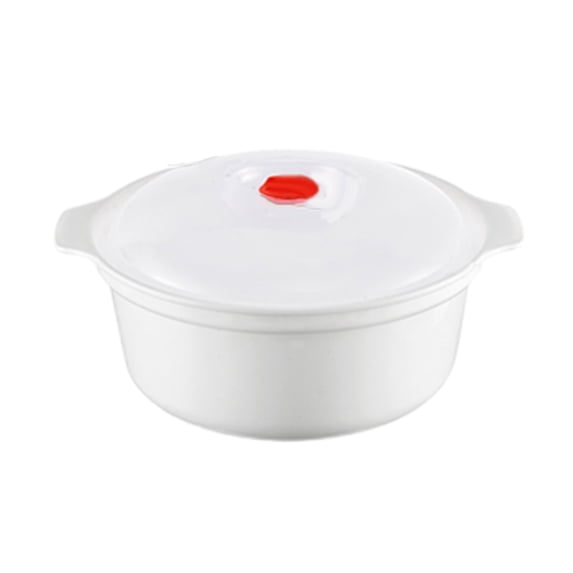 BPA Free Microwave Bowl with Lid,Multisize Ramen Soup Container,Steamer Mixing Serving Bowl,Stackable Durable Food Cookware for Kitchen Office Daily Soup Noodle Food Heating Storage,White