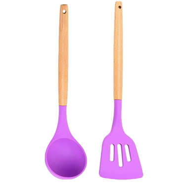 BPA Free Non-Stick Silicone Cooking Kitchen Utensils with Wooden Handle,Heat Resistant Kitchen Gadgets