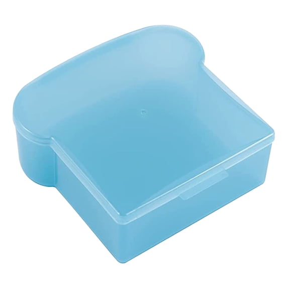 BPA-Free Plastic Food Storage Containers with Lids, Microwave Freezer Sealed Food Storage Containers, Toast-Shaped Sandwich Box Food Storage Containers Safe Meal Prep, 1Pc(Blue,5.4x4.7x2")