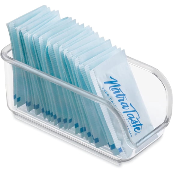 BPA-Free Plastic Sugar Packet Holder and Organizer, The Linus Collection - 2.25" x 4.5" x 2", Clear