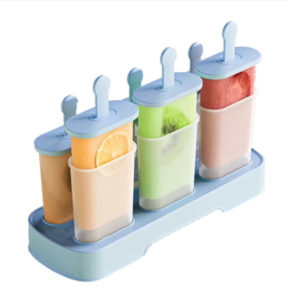 BPA Free Popsicle Molds Set, 1 Pack 6 Count Easy-Release Ice Pop Maker, Homemade Ice Cream Pops Molds for Freezer（Blue）