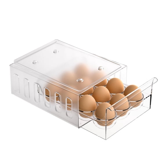 Arsvita BPA Free Refrigerator Organizer Bins, Stackable Egg Holder, 12 Egg Tray