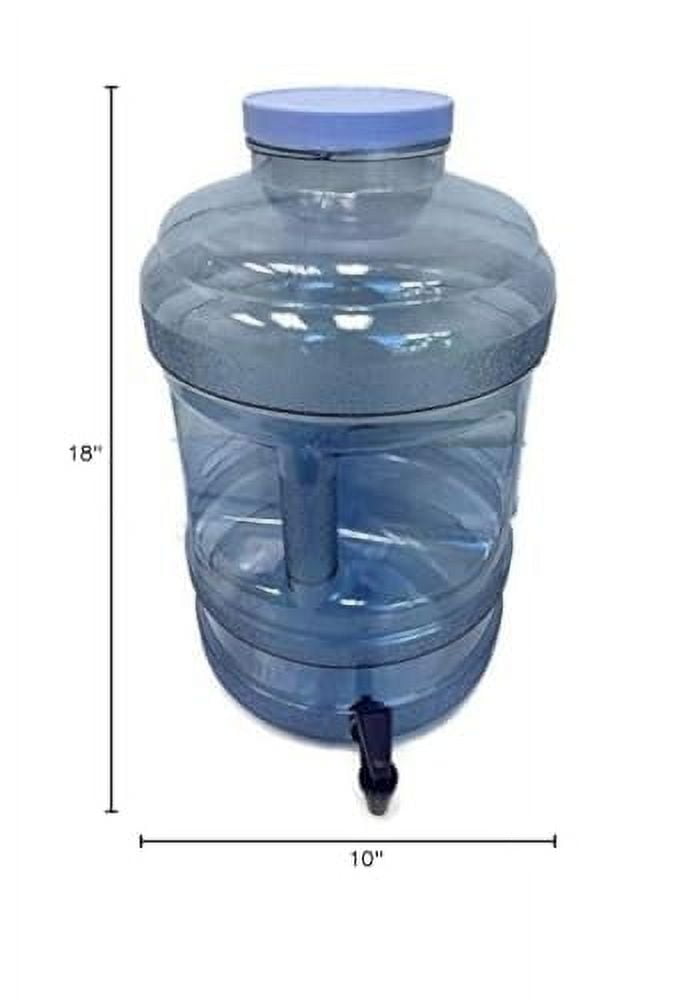 BPA-Free Reusable Food Grade Safe Tritan Leak-Proof Plastic Water Bottle Spigot Gallon Jug Container With Handle - Made in USA (5 Gallon Big-Wide Mouth)