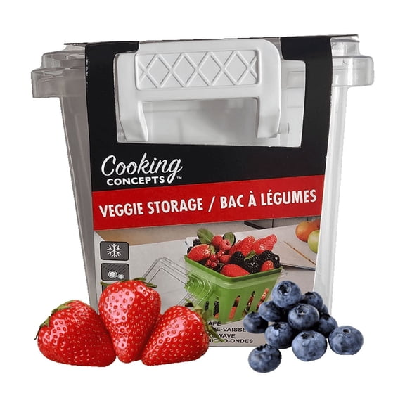 BPA Free Reusable Fruit & Veggie Storage Container, 4.125 x 4.325