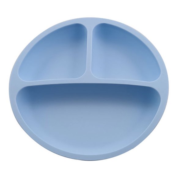 BPA-Free Silicone Baby Plate with Divided Design and 3 Grids - Ideal Toddler Suction Plate for Daily Use and Infant Feeding Supplies