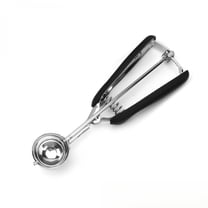 BPA-Free Stainless Steel Cookie Scoop, 1 TBSP Scooper #60, Soft Grip Handle, Easy Food Release, Create Even Portion Sizes, Multipurpose Kitchen Melon Baller, Meatball Spring Scoops, Black