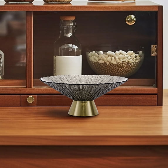 BPA Free Storage Containers,Glass Fruit Bowl 10'' Pedestal Bowl Round Fruit Bowl Decorative Serving Dish Dessert Display Stand Snacks Plate For Kitchen For Table Centerpiece