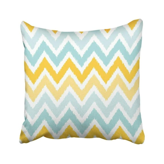BPBOP Abstract Geometric Pattern Based On Ikat Style Carpet Imitation Yellow And Gray Chevron Pillowcase Throw Pillow Cover 20x20 inches