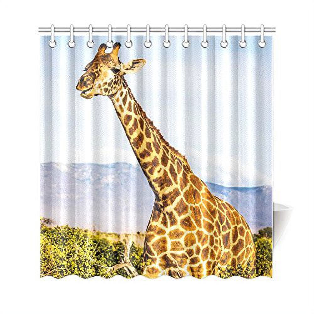 BPBOP African Safari Animal Shower Curtain,Wildlife Funny Giraffe