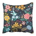 thumbnail image 1 of BPBOP Amazing Floral with Bright Colorful Flowers Plants Branches and Berries on Black the Elegant Pillowcase Pillow Cover 20x20 inches, 1 of 1