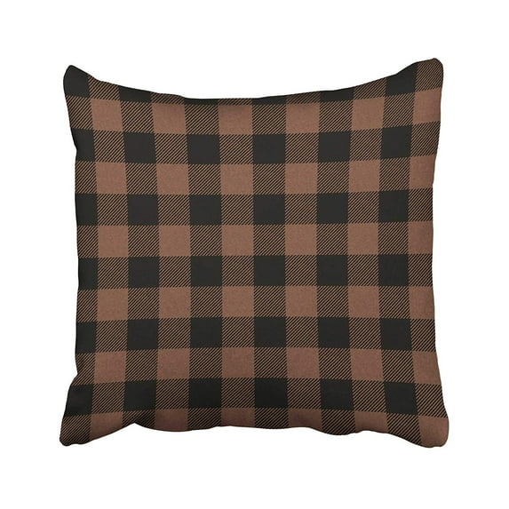 BPBOP Black Holiday Brown Buffalo Plaid Autumn Bright Cabin Check Checkered Christmas Pillowcase Cushion Cover 20x20 inch