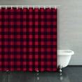thumbnail image 1 of BPBOP Black Red Seamless Tablecloth Buffalo Plaid Pattern Shower Curtains Bathroom Curtain 66x72 Inch, 1 of 1