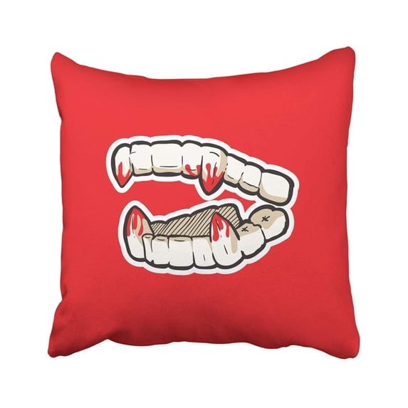 BPBOP Black Vampire Vampire's Teeth Red Fang Tooth Animal Beast Beautiful Best Bite Pillowcase 20x20 inch