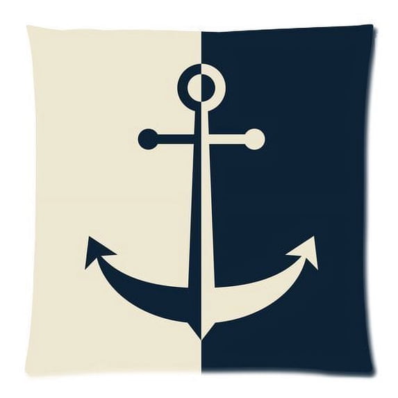 BPBOP Black and White Anchor Zippered Throw Pillow Cover Cushion Case 20x20 inches Two Sides Printing