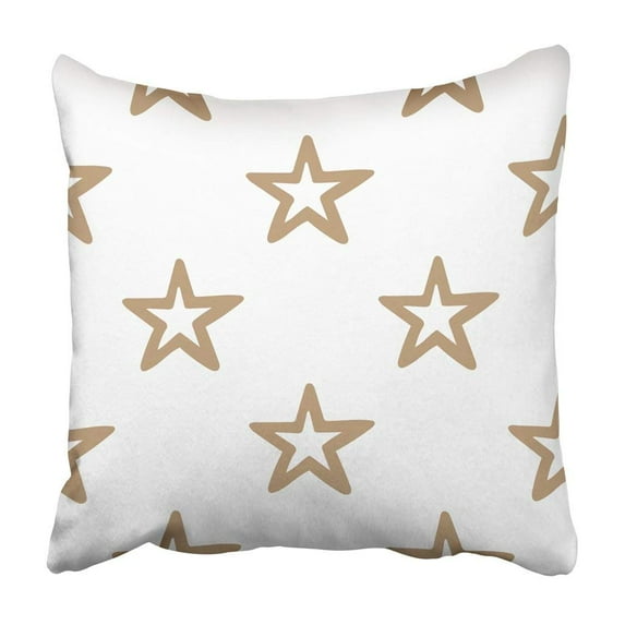 BPBOP Brown Stars Pattern Endless Creative Luxury Gradient Style Emblem Greeting Colorful Big Pillowcase Cover 16x16 inch