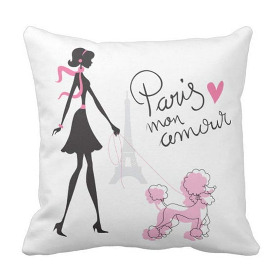 BPBOP Chic Paris Themed Gift Pillowcase Cover 16x16 inch