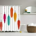 thumbnail image 1 of BPBOP Colorful feathers Pattern Red Yellow Orange Blue Polyester Fabric Bathroom Shower Curtain 66x72 inches, 1 of 1