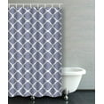 thumbnail image 1 of BPBOP Crisp Gray Blue Moroccan Quatrefoil Bathroom Shower Curtain 48x72 inches, 1 of 4