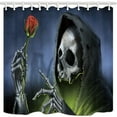 thumbnail image 1 of BPBOP DeathSkeleton Held A rose Terror Skull Polyester Fabric Bathroom Shower Curtain 66x72 inches, 1 of 1