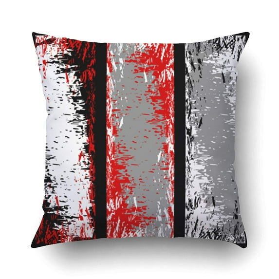 BPBOP Different Grey Red Black And White Grunge Pillowcase Pillow Cushion Cover 20x20 inch