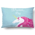 thumbnail image 1 of BPBOP Dream Big Unicorn Printable Pillowcase Pillow Cushion Cover 20x30 inch, 1 of 1