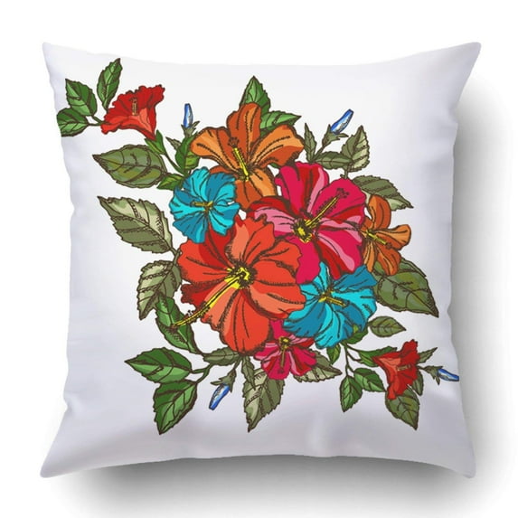 BPBOP Elegant Hibiscus Floral Bouquet Composition For Wedding Mothers Day Valentines Pillowcase Cover Cushion 18x18 inch