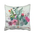 thumbnail image 1 of BPBOP Exotic Natural Vintage Watercolor Bouquet In Boho Cactus Succulent Flowers Twigs Feathers Pillowcase Pillow Cover 16x16 inches, 1 of 1