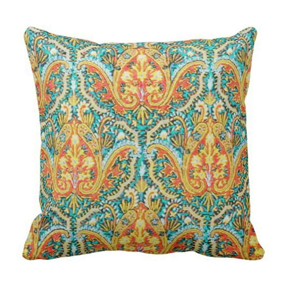 BPBOP Fabric Throw Pillows, 18" x 18", Blue/Orange