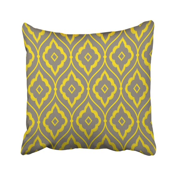 BPBOP Fabric Throw Pillows, 20" x 20 in, Gray/Yellow