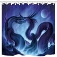 thumbnail image 1 of BPBOP Fantasy Dragon Hydra Kuzury Duel In Dark Void With Star Moon Polyester Fabric Bathroom Shower Curtain 66x72 inches, 1 of 1