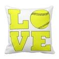 thumbnail image 1 of BPBOP Fastpitch Softball Love and Yellow Tournament Pillowcase Cushion Cover 16x16 inches, 1 of 1