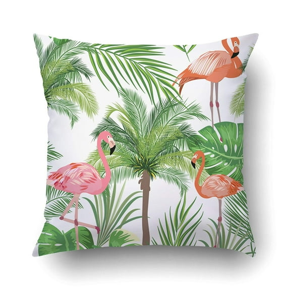 BPBOP Flamingo Leaves Monstera Tropical Leaves Cushion Covers Pillowcases 18x18 inches