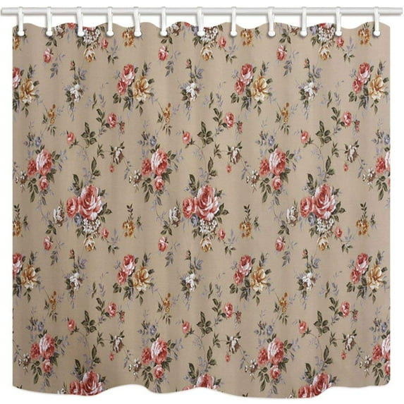 BPBOP Flower Flourishing Peony Rose Decor Pattern Digital Printing Polyester Fabric Bathroom Shower Curtain 66x72 inches