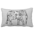thumbnail image 1 of BPBOP Fractal Swirl Elephant Grey Black and White Pillowcase Throw Pillow Cover 20x30 inches, 1 of 1