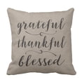 thumbnail image 1 of BPBOP Grateful Thankful Blessed Rustic Script Damask Pillowcase Throw Pillow Cover 18x18 inches, 1 of 1