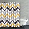 thumbnail image 1 of BPBOP Gray Yellow And Black Chevron Pattern Design Bathroom Shower Curtain 60x72 inches, 1 of 4