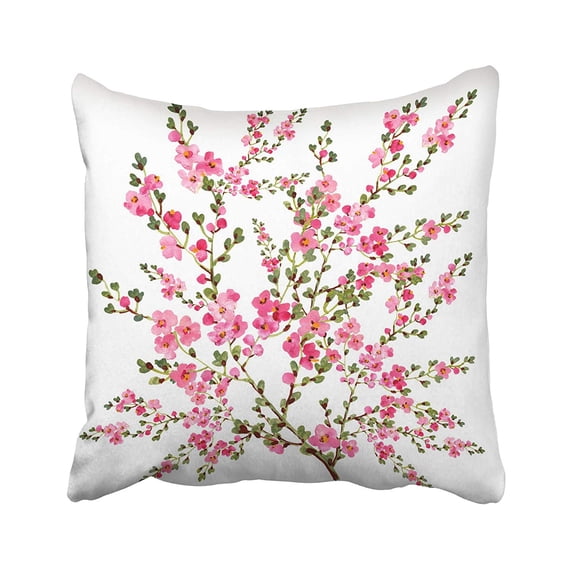 BPBOP Green Blossoming Branch Paint On Beautiful Spring Motive For The Design And Pink Pillowcase Pillow Cushion Cover 20x20 inches