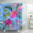 thumbnail image 1 of BPBOP Green Vintage Aloha Tropical with Palm Trees Flowers Sea and Waves and See Gulls Beautiful Shower Curtain 60x72 inch, 1 of 1