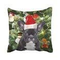 thumbnail image 1 of BPBOP Holiday French Bulldog Christmas Tree Ornaments Snowman Pillowcase Throw Pillow Cover 16x16 inches, 1 of 1