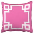 thumbnail image 1 of BPBOP Hot Pink White Greek Key Pillowcase Cushion Cover 16x16 inch, 1 of 1