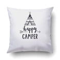 thumbnail image 1 of BPBOP Illustration Happy Camper Lettering With Teepee And Arrow Outdoor Logo Emblem Pillowcase Pillow Cushion Cover 18x18 inch, 1 of 1