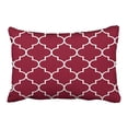thumbnail image 1 of BPBOP Large White On Burgundy Backg Quatrefoil Pillowcase Cushion Cover 20x30 inch, 1 of 1